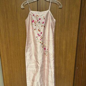 Girls Light Pink Silk Special Occasion Dress sz 14
